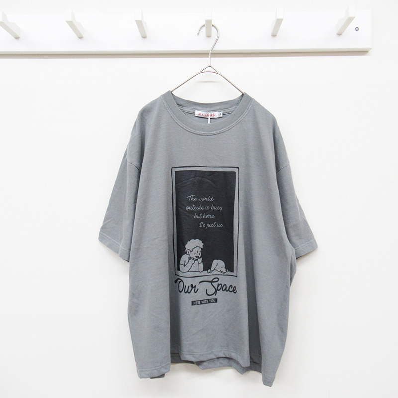 ALL HOURS 日本製コットン100％プリントＴシャツ GREY/IT2511093